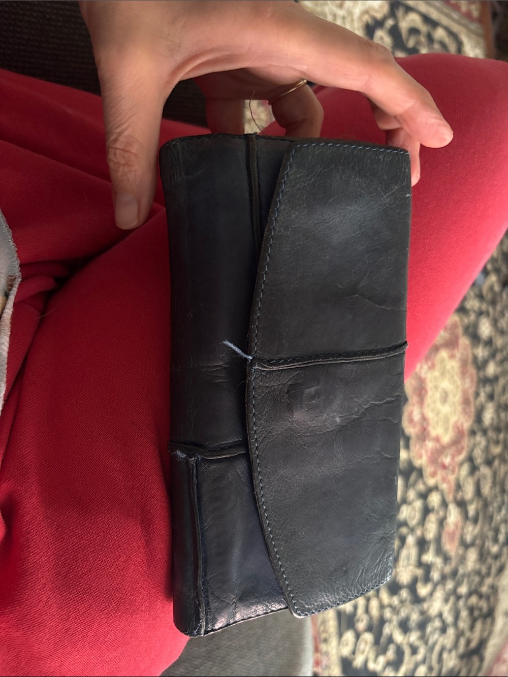 Cut n' Paste Leather Wallet in Blue